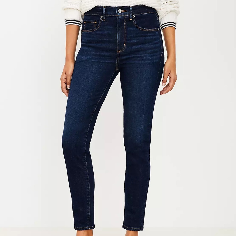 LOFT Curvy Love High Waisted Skinny Ankle Jeans Medium Wash - LIKE NEW Size 8/29